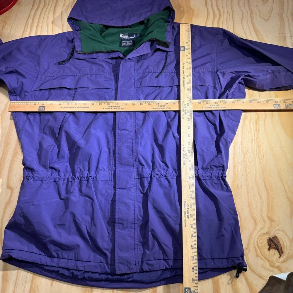 Polo Hi Tech Ralph Lauren Vintage Purple Green Fleece Lined Jacket Men's Large